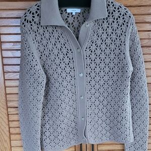 Vince Wool Cashmere Open-Knit Cardigan